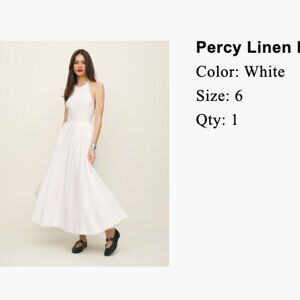 NEW Never Worn - Reformation Percy Linen Dress White